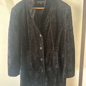 Giacca Elegant Black Teddy Jacket
